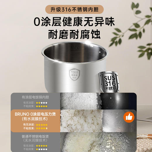 BRUNO电压力锅家用饭煲小型小胖墩3L新款全自动多功能高压锅 商品图4