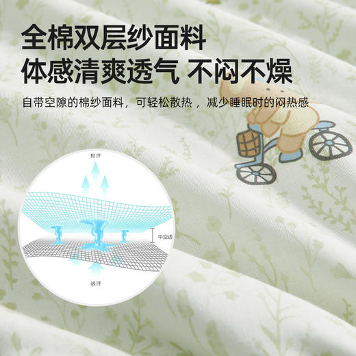 双层纱脱脂棉花夏被(躲雨的小象) 商品图3