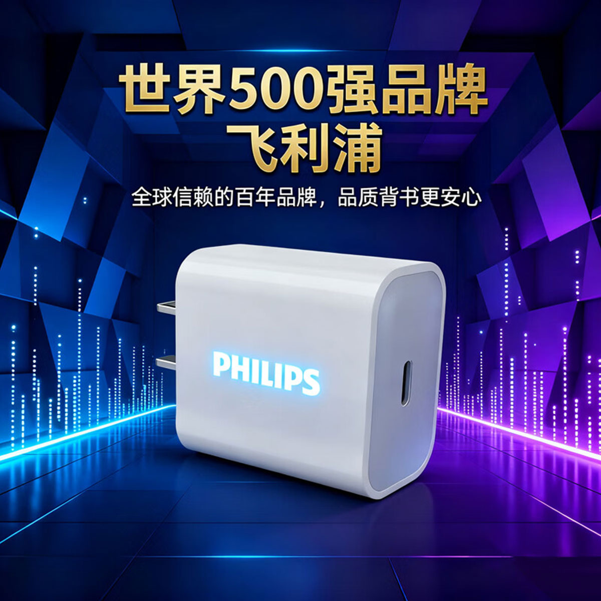 飞利浦PHILIPS氮化镓充电器30W快充头苹果/华为/平板Type-C口快充头插头 DLP3233