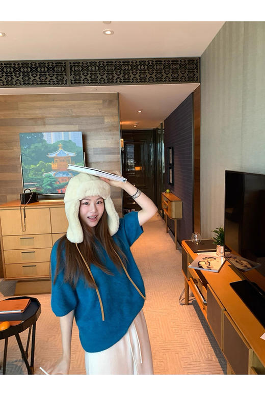 早春马卡龙色系拉毛短袖来喽～无缝一体山羊绒羊毛针织 售后时间：签收3天内，不合适及时申请！ 商品图12