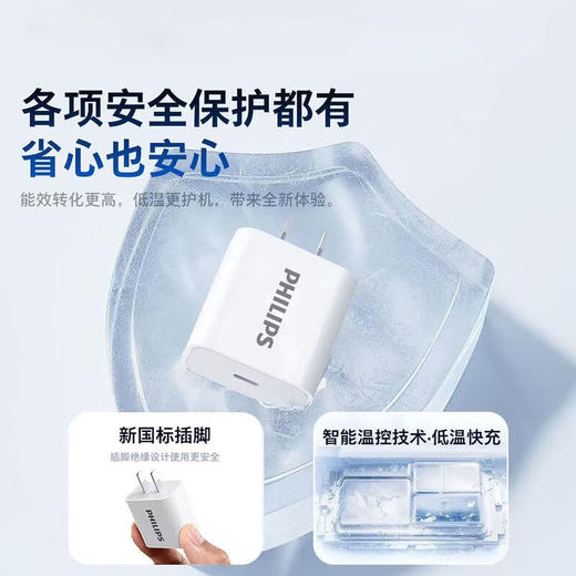 飞利浦PHILIPS氮化镓充电器30W快充头苹果/华为/平板Type-C口快充头插头 DLP3233 商品图9