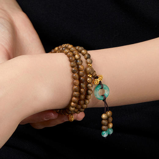 【故宫饰品】福禄平安沉香足金黄金手串女款文创母亲节生日礼物妈妈 商品图4