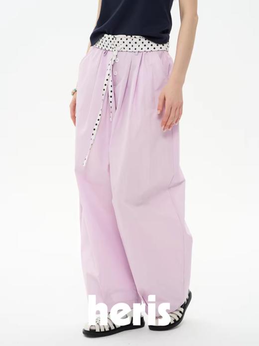 heris/H61118/彩色轻薄气球裤 波点翻腰头两穿 商品图0