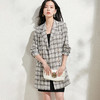 剩S/M/L/XL 芳外新款通勤双排扣外套设计感格子上衣女8T22AW0242 商品缩略图1