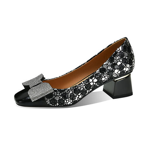 【预售5天】小香风蝴蝶结，方头细跟中跟鞋单鞋 SY-878-962 商品图4