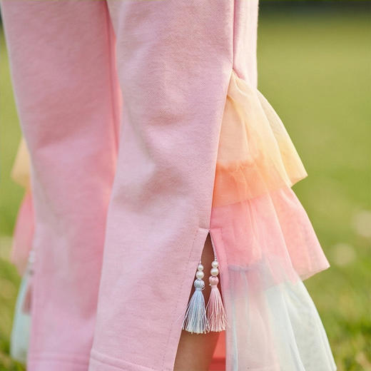 小马宝莉联名年衣童装裤子春季新款女童卡通小马宝莉撞色裤子N1261022B02 商品图4