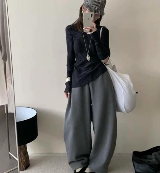 老米优品🎈3-5天！极简高级感《格雷系弯刀裤》宽松裤型超显瘦，松弛感拉满！走路带风的慵懒感~ K260311A 商品图0