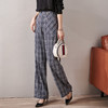 剩S 芳外新款格纹梭织垂感阔腿裤高腰显瘦长腿式裤子女8T21AH0002 商品缩略图2