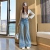 【春季穿搭】闪闪满天星烫钻微喇牛仔裤女2026春季新款高腰显瘦修身马蹄喇叭裤 商品缩略图1
