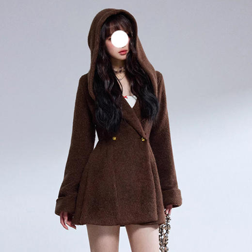 裁缝学苑AH127连帽毛呢羊毛呢子收腰短款大衣纸样女装外套上衣样板 商品图5