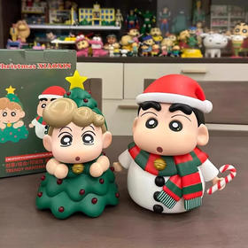 【小巧可爱❗无刺鼻味道】圣诞蜡笔小新小葵公仔手办摆件发光拍拍灯家居装饰生日礼物送礼。xa