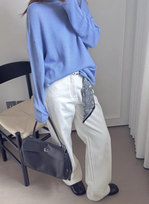 【缩绒卷边薄针织衫】3色可选~细针织羊毛混纺纱线，自带朦胧微透的视觉效果WD 商品图10