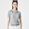 PALUOPO/PL羊毛亚麻混纺坑条 POLO 衫撞色翻领针织短袖ES250951M 商品缩略图13