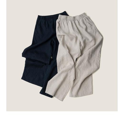 【走路带风】重磅100汗麻裤   会呼吸天然汗麻轻盈肌理感松弛镰刀裤拖拖裤 9912 商品图10