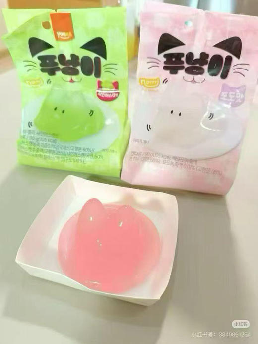 韩国猫形葡萄味果冻 商品图0