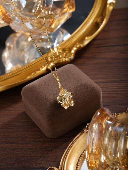 子佩集【璀璨香凝】银S925珍珠惜王妃套链项链【P2472】镀金五瓣花2602 商品图3