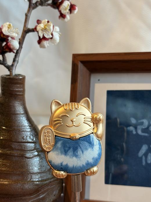 非遗草木染招财猫冰箱贴原创手工扎染创意冰箱贴装饰 商品图0