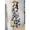 【预售10天】米思阳2026春季新款国风气质印花连衣裙无袖收腰褶皱A字裙女1077 商品缩略图2