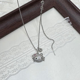 纯银项链女Kitty猫轻奢学生小孩儿童大人锁骨链长链-纪念日百货门店同款169699161