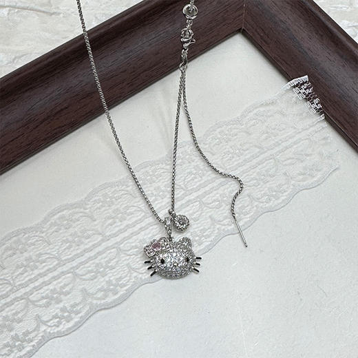 纯银项链女Kitty猫轻奢学生小孩儿童大人锁骨链长链-纪念日百货门店同款169699161 商品图0