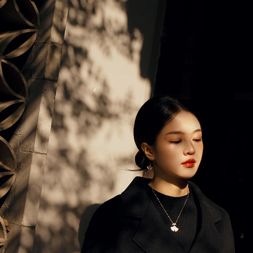 ［东方幸趣］18K玫瑰金贝母镶钻项链#迎幸 商品图3