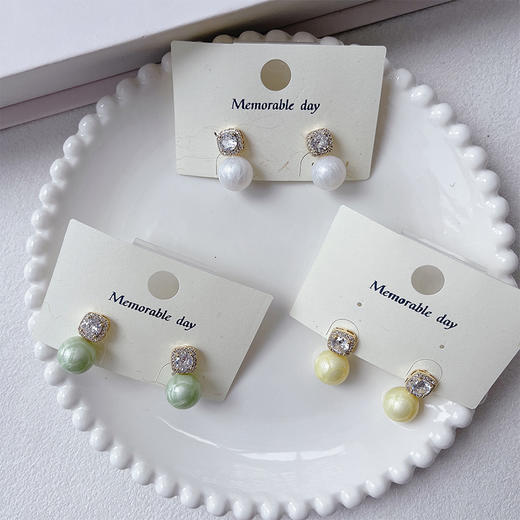 爆款彩色珍珠耳环百搭-纪念日百货门店同款169894011 商品图4