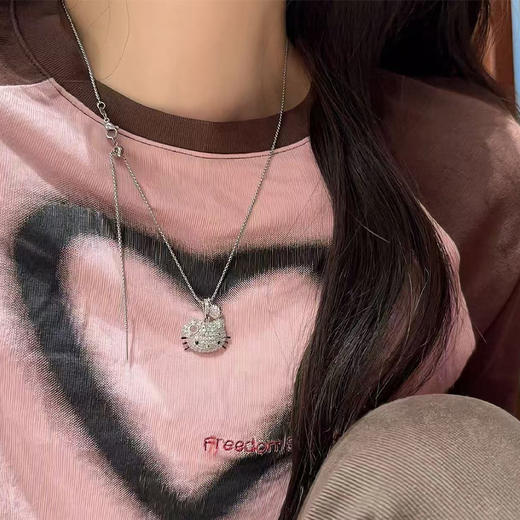 纯银项链女Kitty猫轻奢学生小孩儿童大人锁骨链长链-纪念日百货门店同款169699161 商品图1