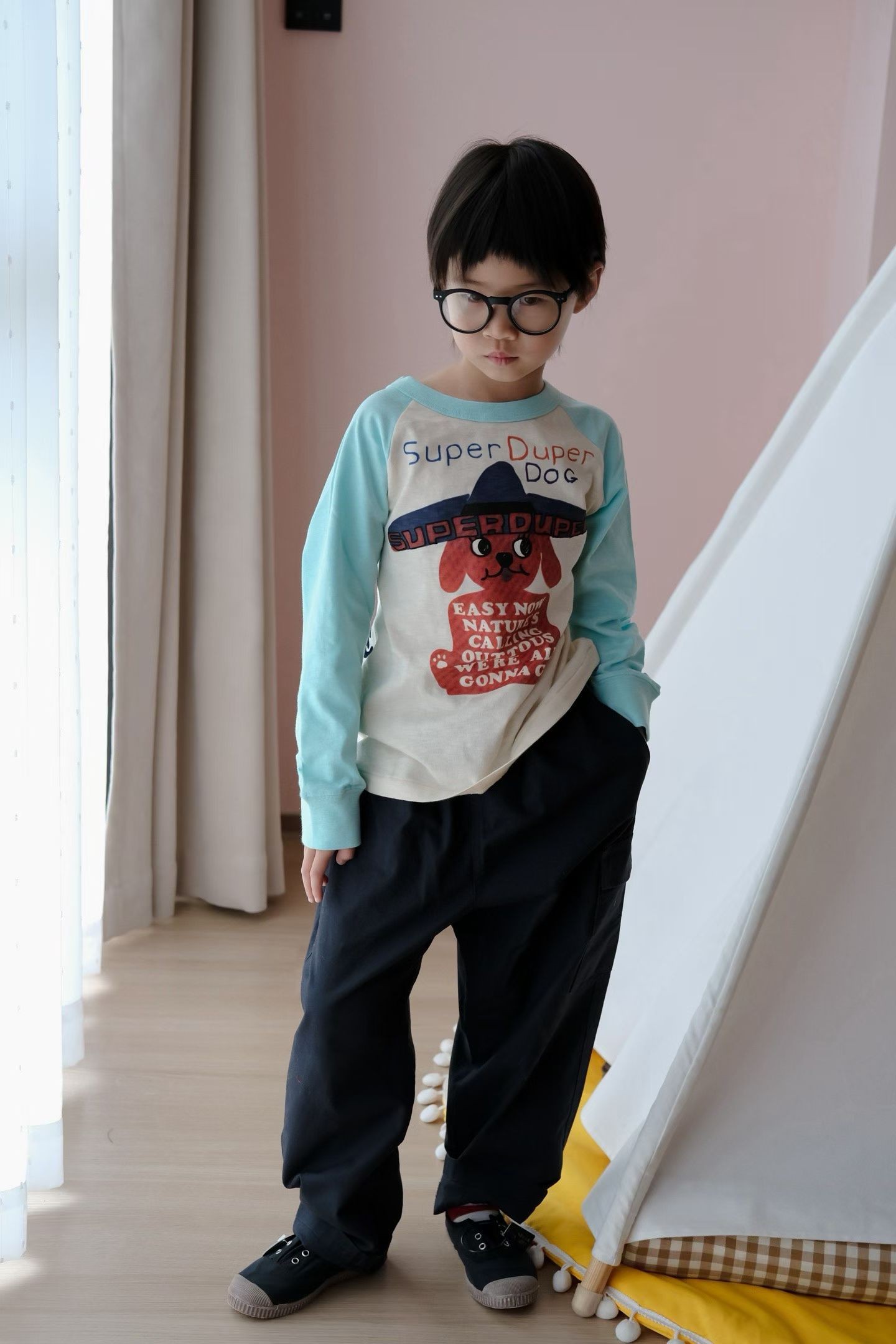 【小大人舒适圈】2026春季DD日系儿童春天的颜色！竹节棉透气吸汗拼色插肩长袖T！