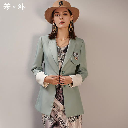 剩M/L 芳外新款新品通勤职业OL直筒正装气质西服外套8T21AX0288 商品图0