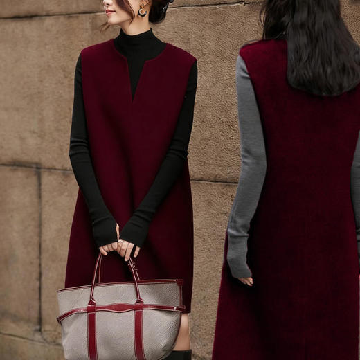 【5天发货！上身优雅到惊艳的V领雪花呢马甲裙】极简V领雪花呢马甲裙 老钱美学的低调精致，上身优雅到惊艳，从容自若 商品图3