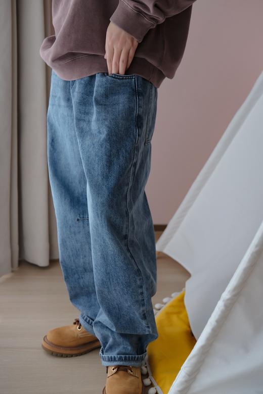 【小大人舒适圈】2026春季中大童亲子装！颜色版型都好看百搭休闲弯刀水洗牛仔裤！ 商品图1