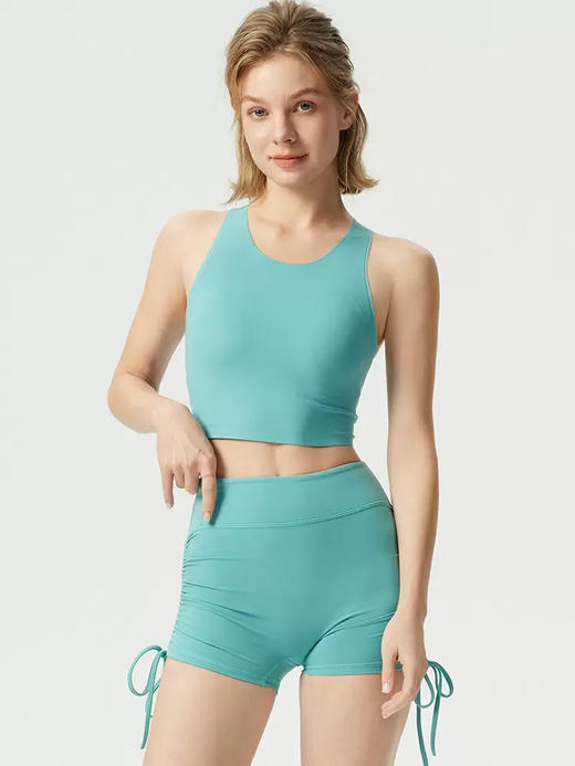 唤醒身心~转身也好看！韩国晓星氨纶一片式运动文胸背心女 固定胸垫高强防震瑜伽服上衣 商品图1