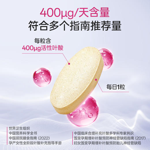 【品牌自营】孕味食足活性叶酸多维片 备孕孕妇孕早期每天1粒 商品图1