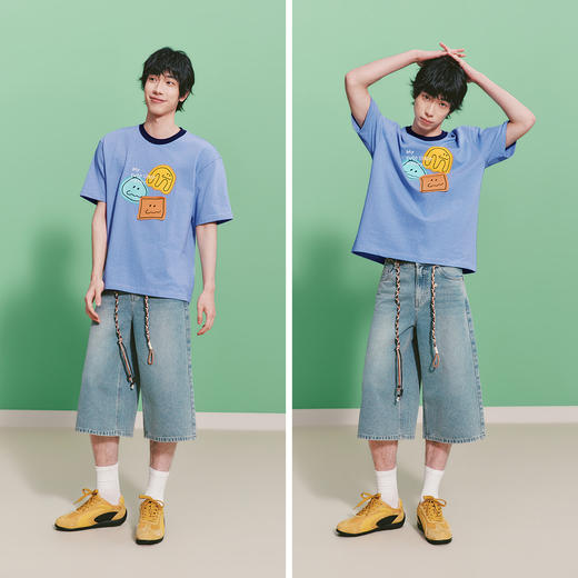 森马BRUNCH BROTHER联名短袖T恤男夏条纹针织衫2026新款情侣上衣 商品图4