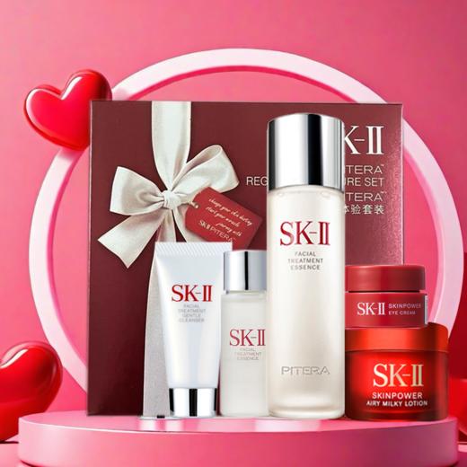 【<仲夏520&618美肌礼>】【全球购·限量特价】【热销】SK-II旅行装✈️五件套神仙水75ml+清莹露30ml+洁面20g+大红瓶面霜15g+眼霜2.5g·现货速达 商品图1