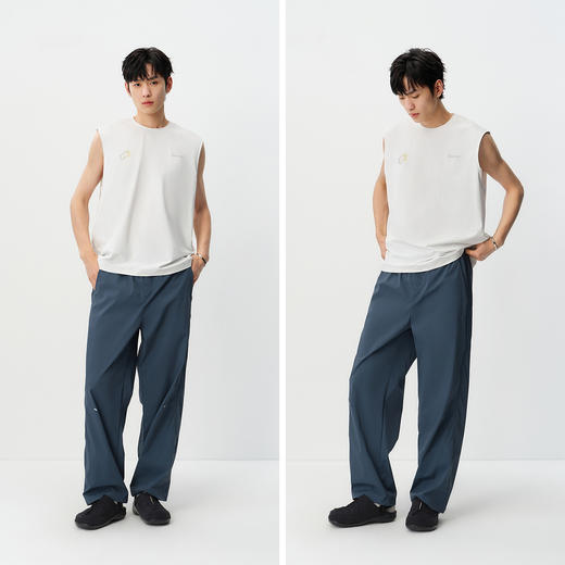 森马背心男夏季无袖圆领针织衫2026新款撞色渐变印花上衣速干防晒 商品图4