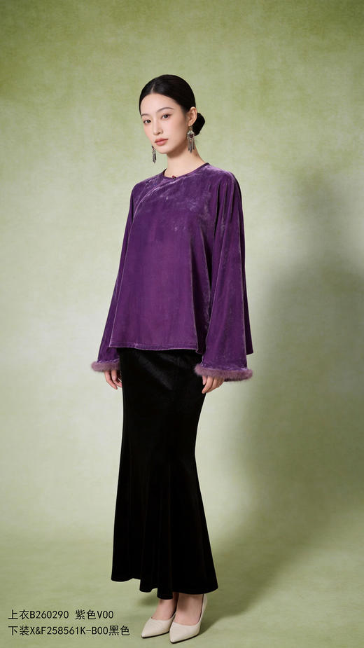 B260290丝绒打底衫 商品图1