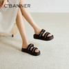 千百度厚底一字拖女2026夏季新款踩屎感软底增高休闲外穿凉拖鞋A26370107 商品缩略图0