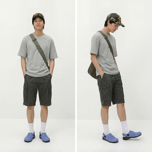 【99元任选2件】森马短袖T恤男夏季吸湿速干上衣质感条纹肌理宽松简约百搭针织衫 商品图4