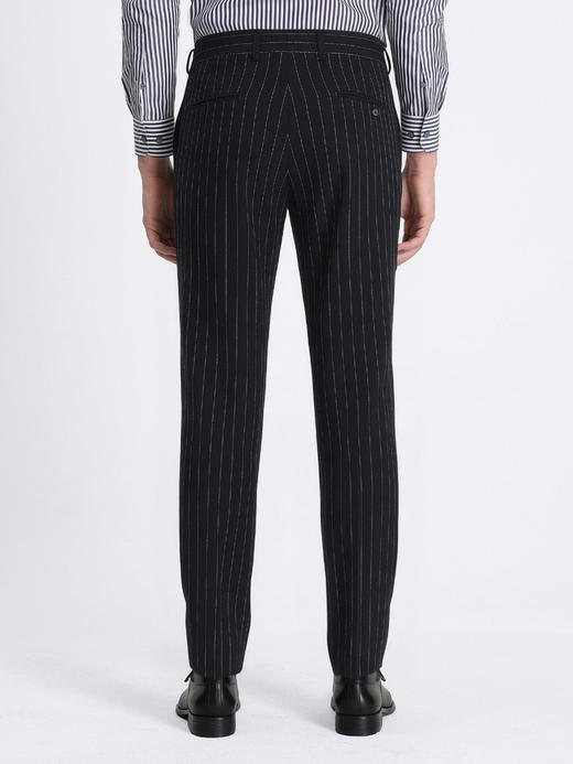 callisto黑色条纹丝羊毛混纺西裤 商品图4