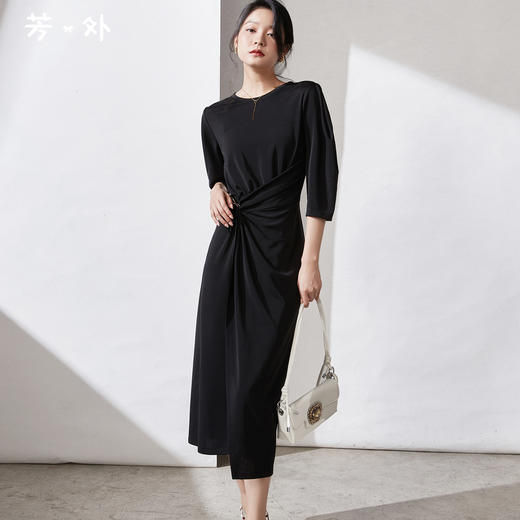 剩S/M 芳外新款优雅针织连衣裙气质收腰时尚裙子女8T22CL1445 商品图0