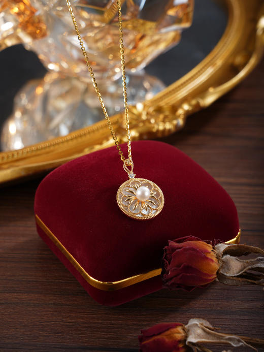 子佩集【‌花间诗旅】银S925珍珠惜王妃套链项链【P0283】双色贝母花朵2602 商品图10