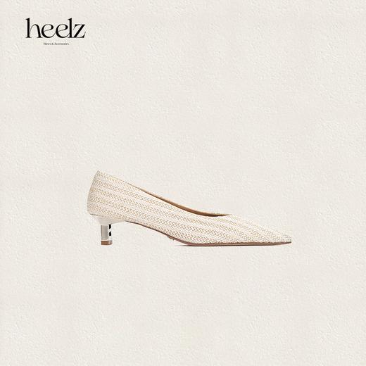 heelz设计师鞋履｜H 小猫跟V口拉菲草单鞋 4.5 公分 商品图0