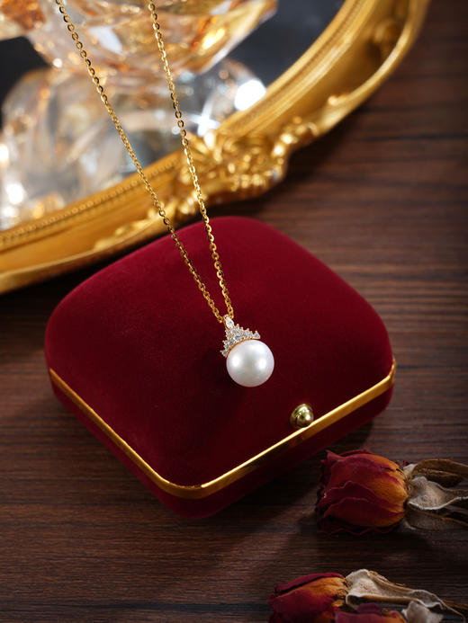 子佩集【皇冠史诗】银S925珍珠惜王妃吊坠【P2863】双色三角吊坠可打开(不含链)2602 商品图8