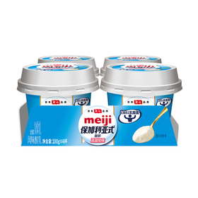 明治meiji【国内奶源】保加利亚式酸奶纯味不甜150g*3低温酸奶