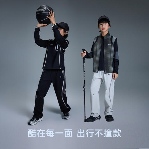 onmygame【黑武士】男童运动长裤防泼水儿童机能弯刀裤子GQ1E120670 商品图3