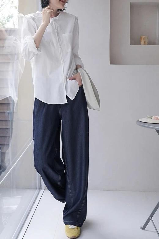 【小奶皮牛仔裤】神仙面料~不易皱、不易鼓包、垂顺如奶皮穿在身上~线条干净利落，大方简约WD 商品图3