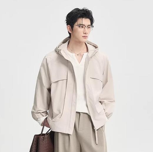 写素 宽松休闲连帽夹克外套 商品图0