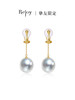 【挚友限定】线条18k金水滴澳白珍珠耳夹11-12mm 商品缩略图0