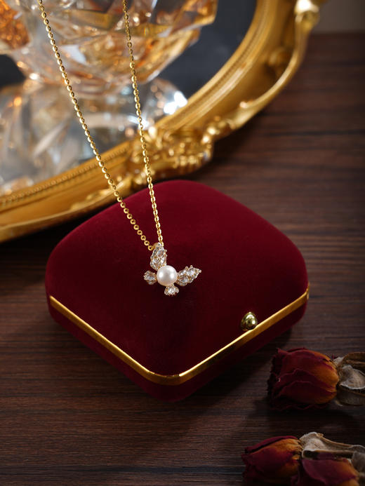 子佩集【蝴蝶予你】银S925珍珠惜王妃吊坠【P2828】双色蝴蝶(不含链)2602 商品图10